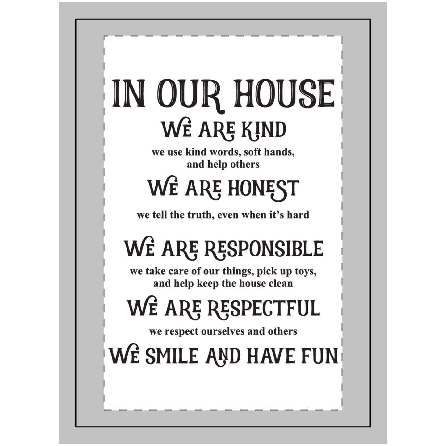 Family Rules Wall Tapestry "Inspirational Home Decor