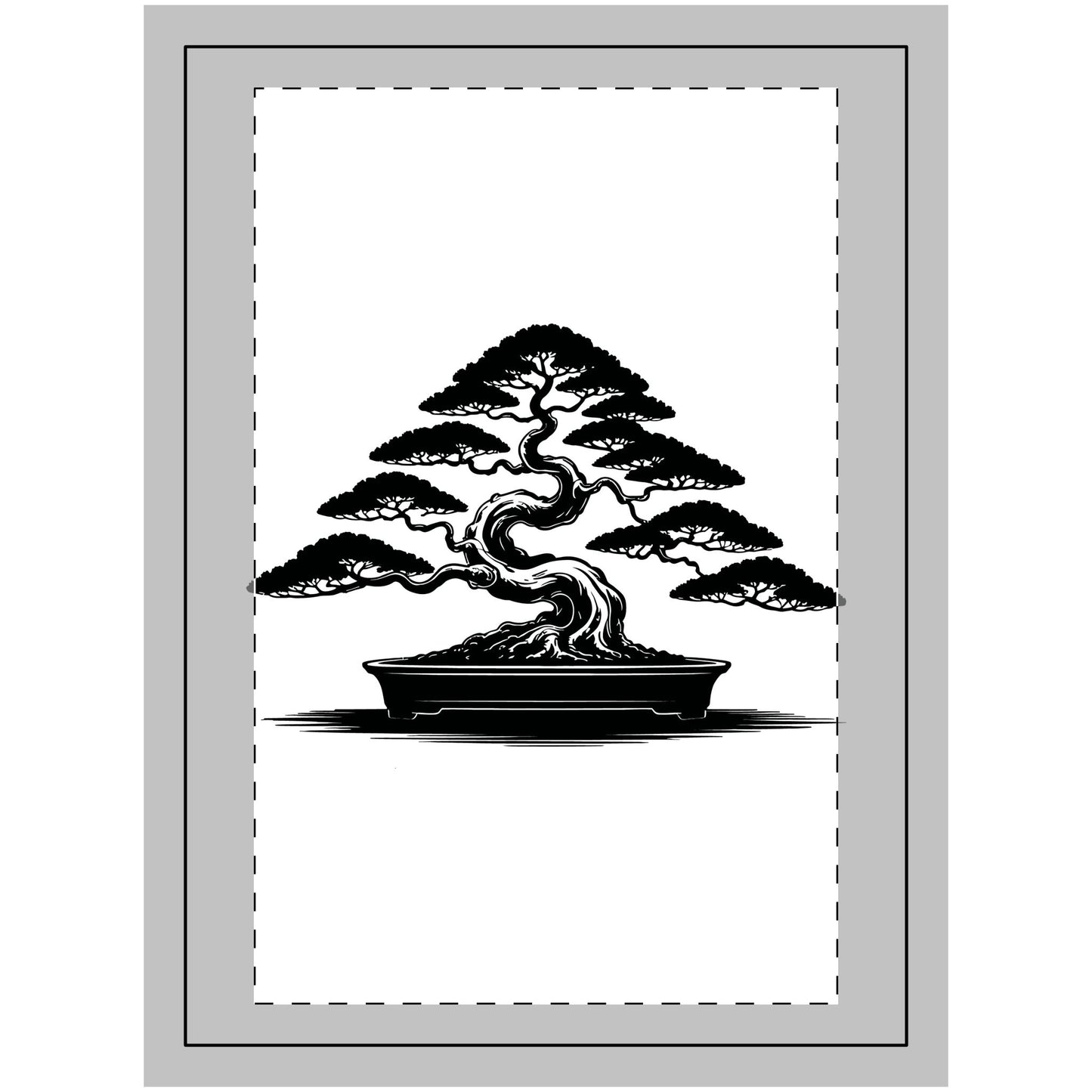 Bonsai Tree Wood Topped Wall Tapestry, Gift for Plant Lovers