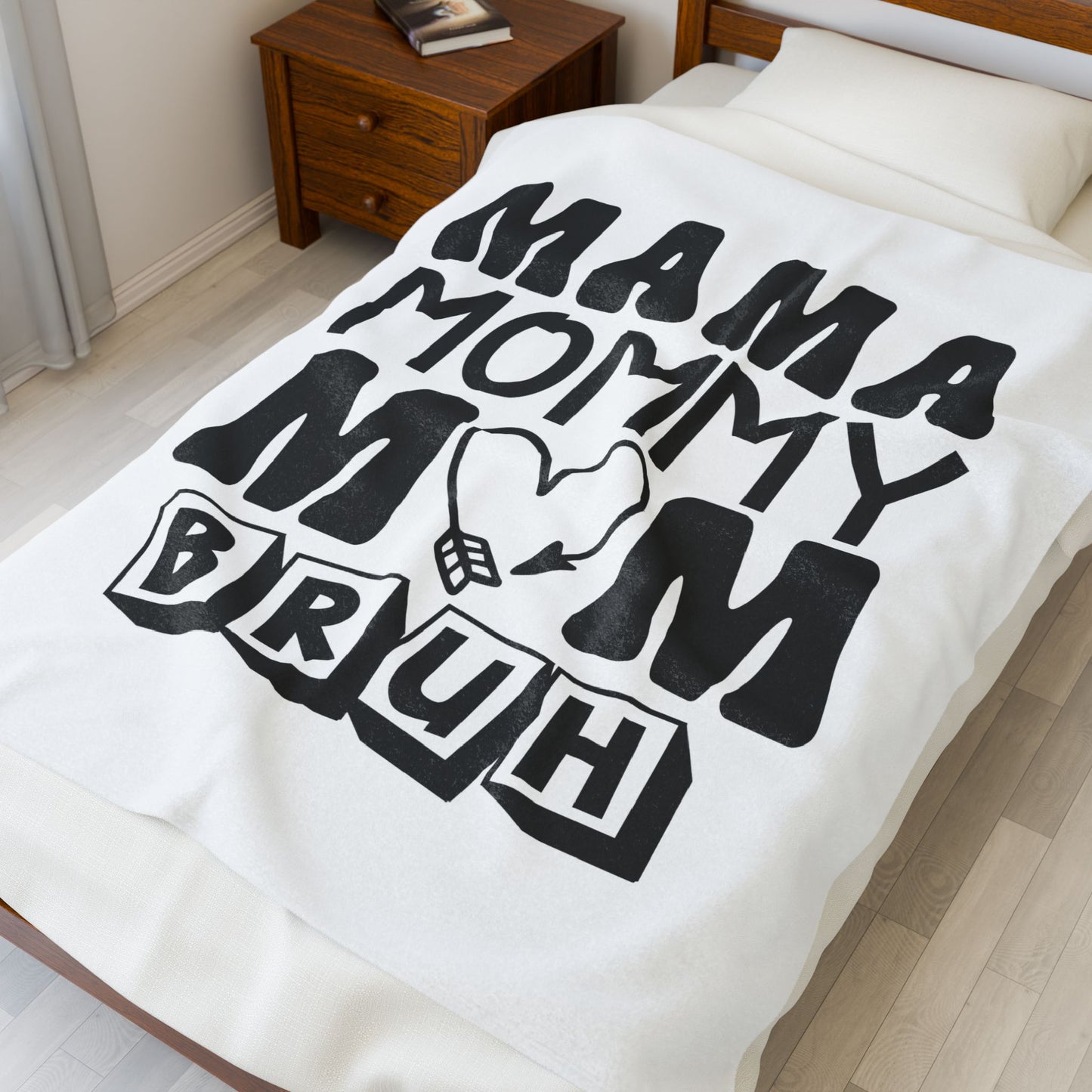 Funny Mom Blanket "Mama Mommy Bruh Throw
