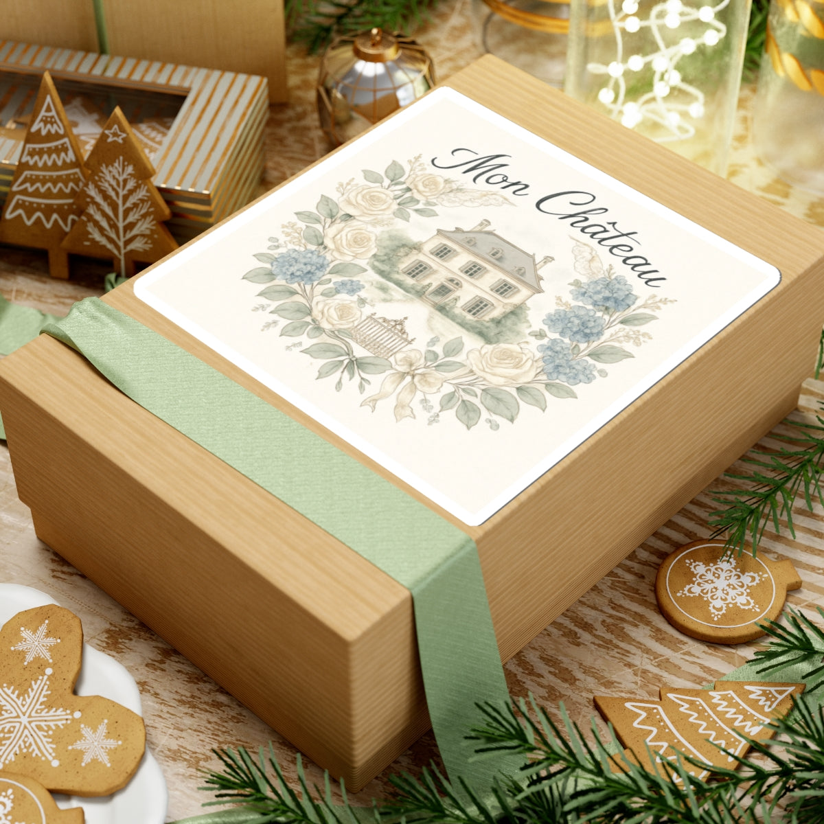 Charming Mon Château Kiss-Cut Stickers - Elegant Floral Design for Home Decor & Gifts