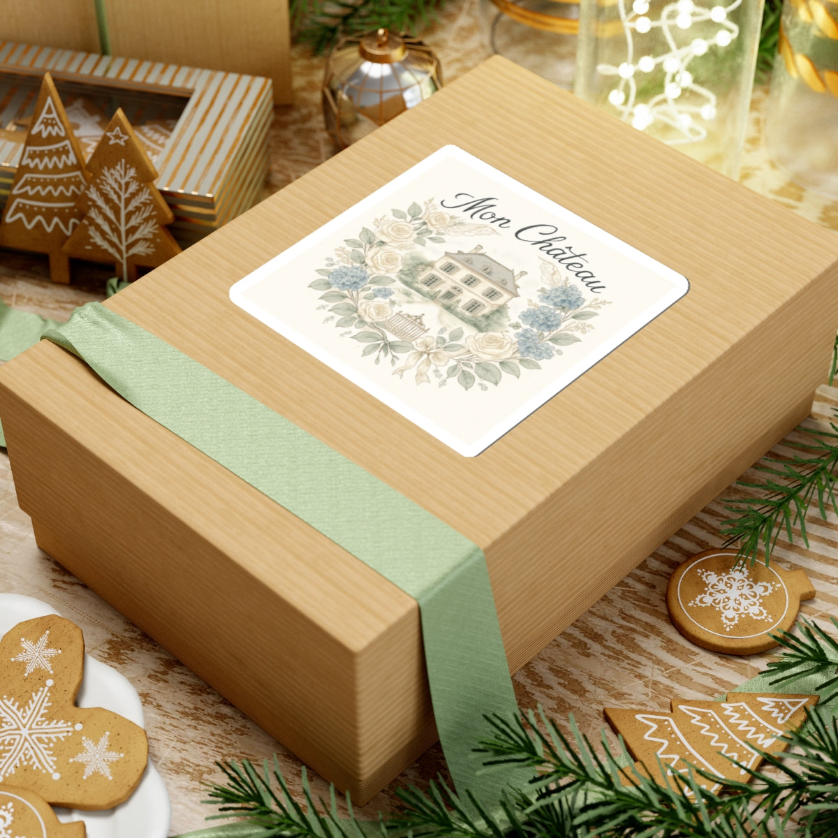 Charming Mon Château Kiss-Cut Stickers - Elegant Floral Design for Home Decor & Gifts