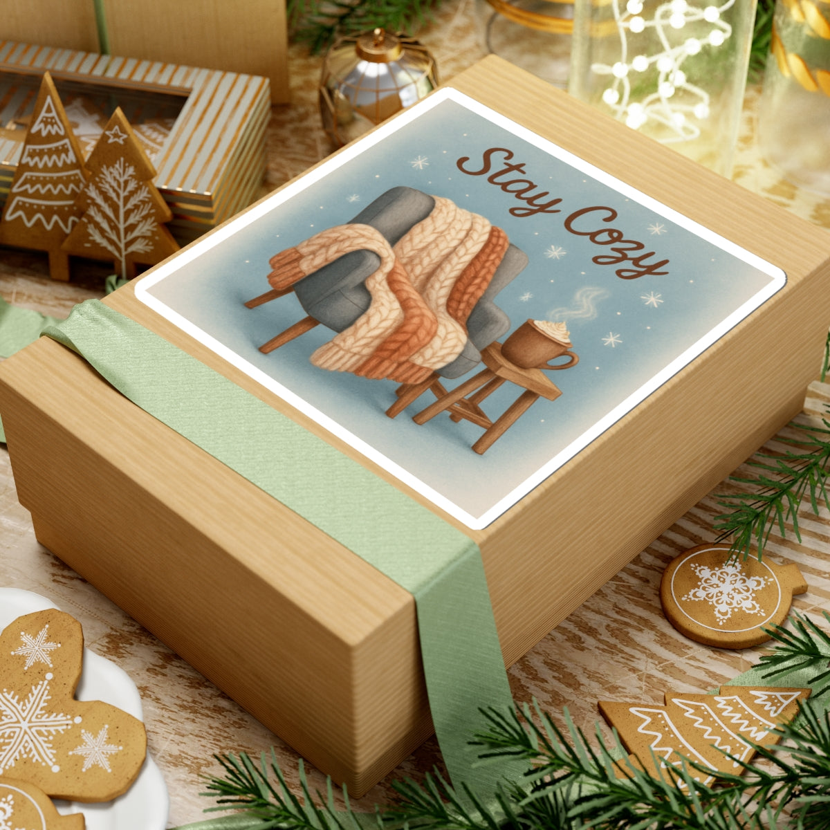 Cozy Winter Kiss-Cut Stickers - Stay Cozy Design