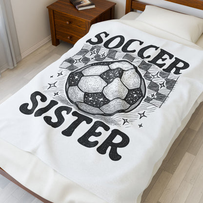 Soccer Sister Blanket, Cozy Sports Gift for family