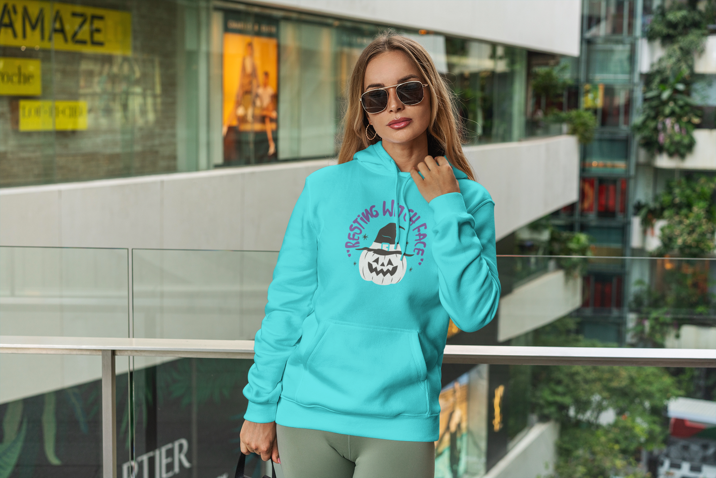 Hoodie - Resting Witch Face Halloween Design