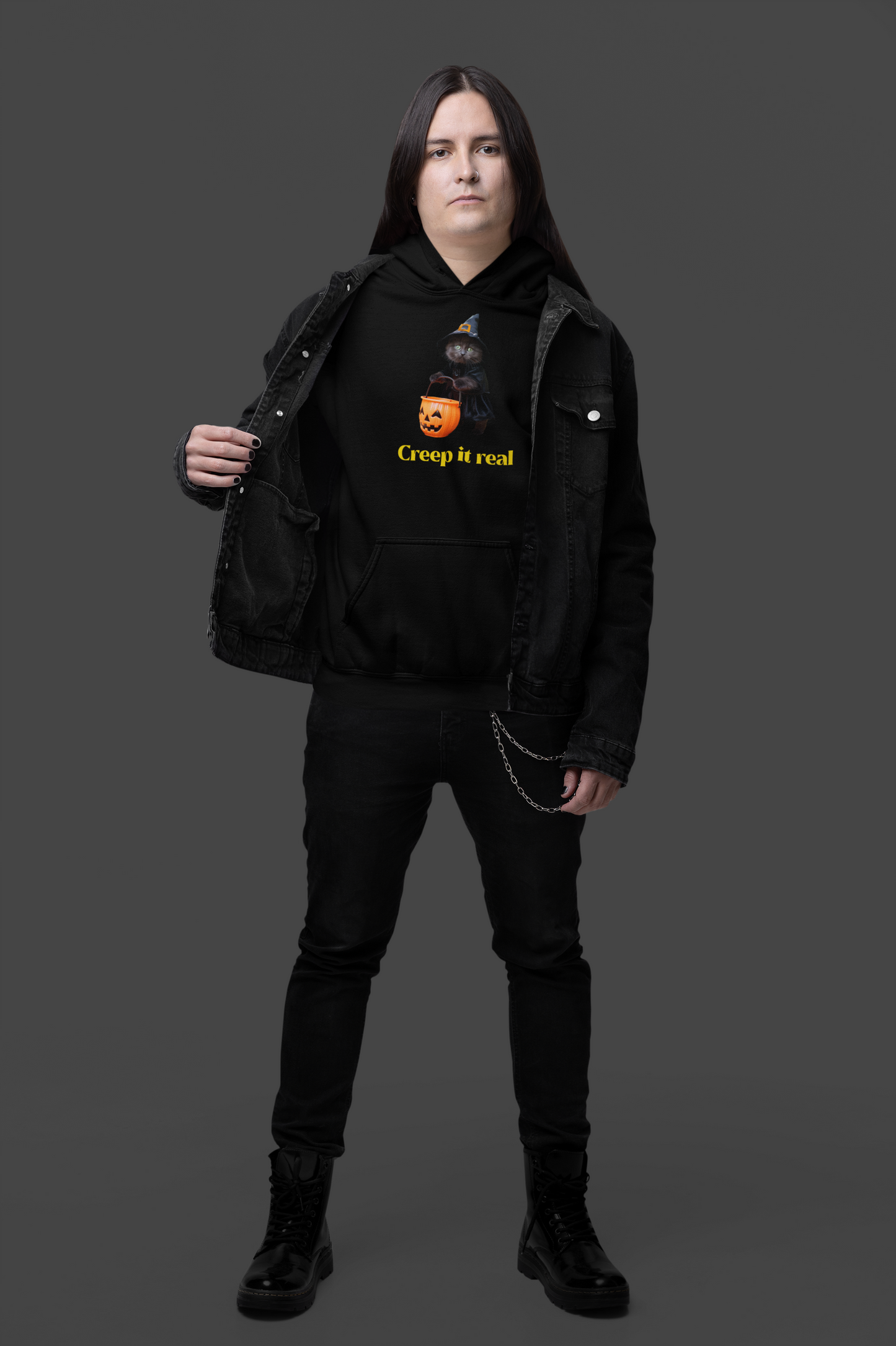 Halloween Hoodie Sweatshirt - Creep it Real Design