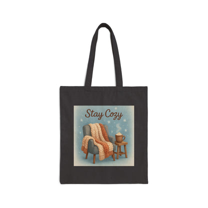 Stay Cozy Cotton Canvas Tote Bag | Perfect for Holidays & Everyday Use