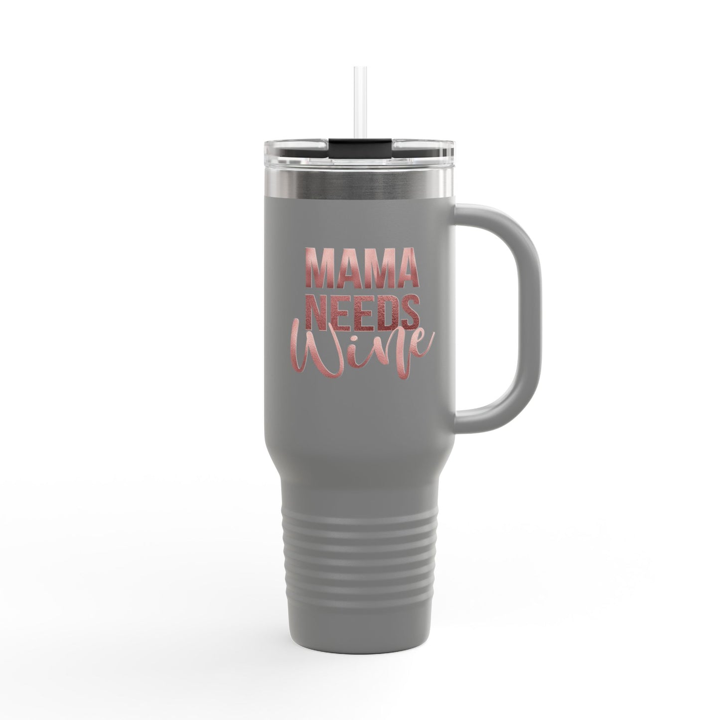 Mama Needs Wine Tumbler with Handle, 40oz Insulated Travel Cup