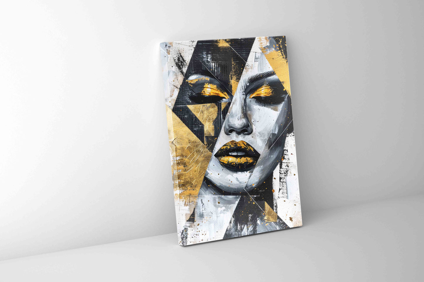 Wall Art Gold & Black Face I