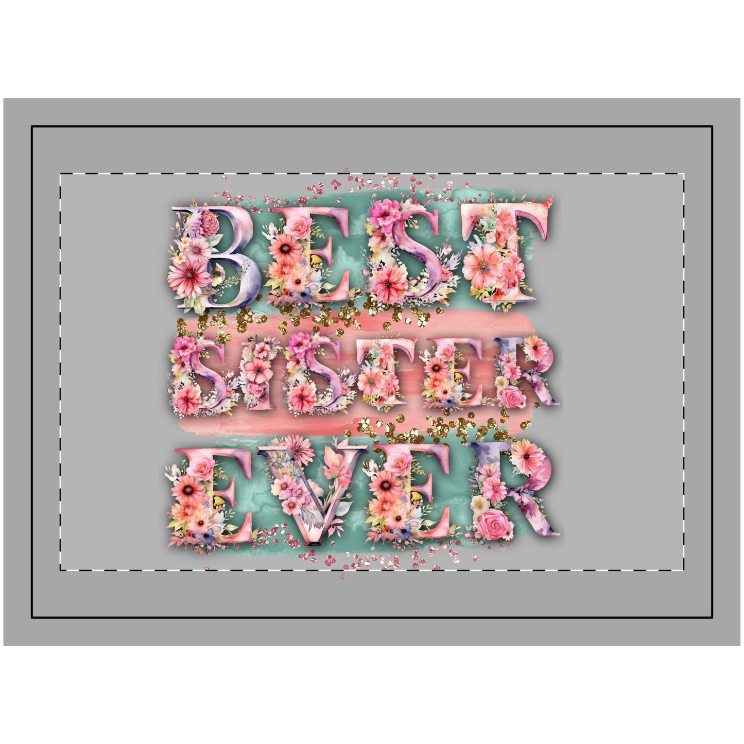 Best Sister Ever Wall Tapestry "Floral Room Decor Gift