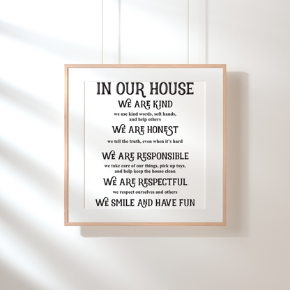 Family Rules Wall Tapestry "Inspirational Home Decor