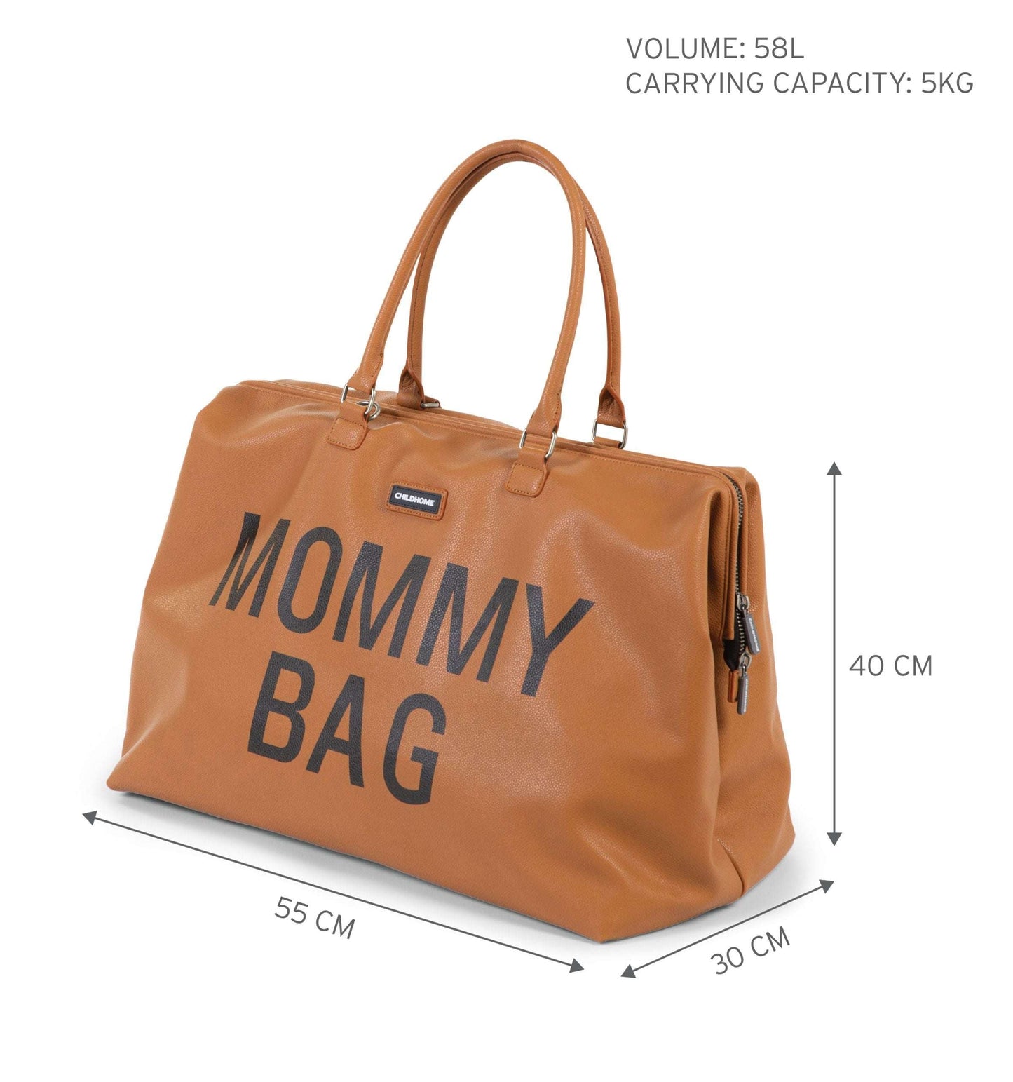 Vintage Leather-Look Brown Mommy Bag