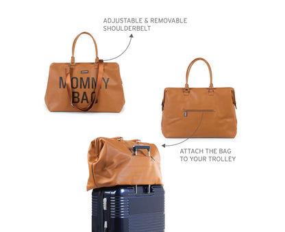 Vintage Leather-Look Brown Mommy Bag