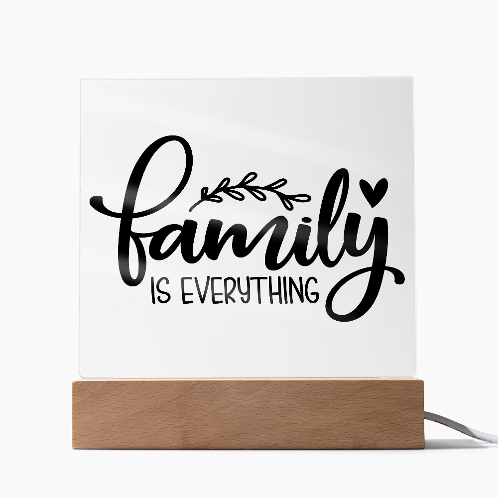 Custom Acrylic Sign with Wooden Base – Elegant Square Décor for Home or Office