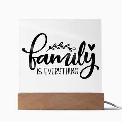 Custom Acrylic Sign with Wooden Base – Elegant Square Décor for Home or Office