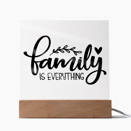 Custom Acrylic Sign with Wooden Base – Elegant Square Décor for Home or Office
