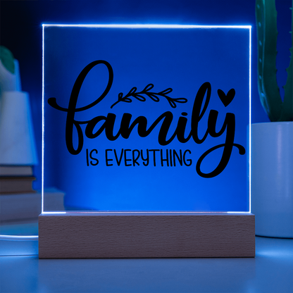 Custom Acrylic Sign with Wooden Base – Elegant Square Décor for Home or Office