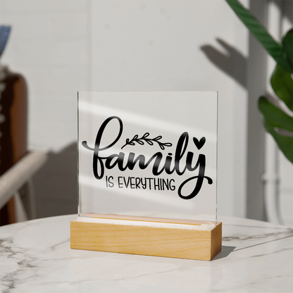 Custom Acrylic Sign with Wooden Base – Elegant Square Décor for Home or Office