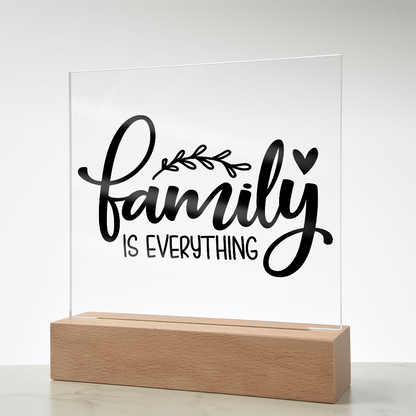 Custom Acrylic Sign with Wooden Base – Elegant Square Décor for Home or Office