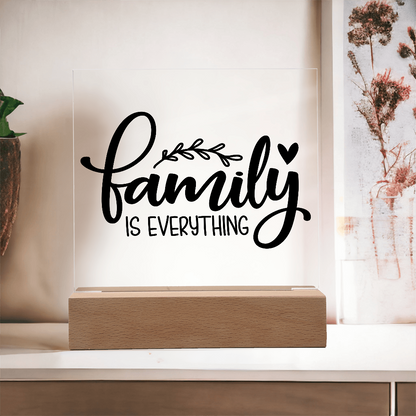 Custom Acrylic Sign with Wooden Base – Elegant Square Décor for Home or Office