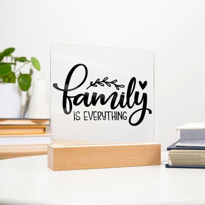 Custom Acrylic Sign with Wooden Base – Elegant Square Décor for Home or Office
