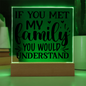 Funny Family Decor – Acrylic Sign with Wooden Base