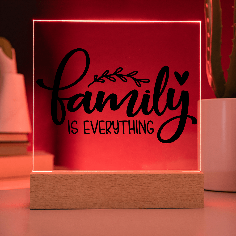 Custom Acrylic Sign with Wooden Base – Elegant Square Décor for Home or Office