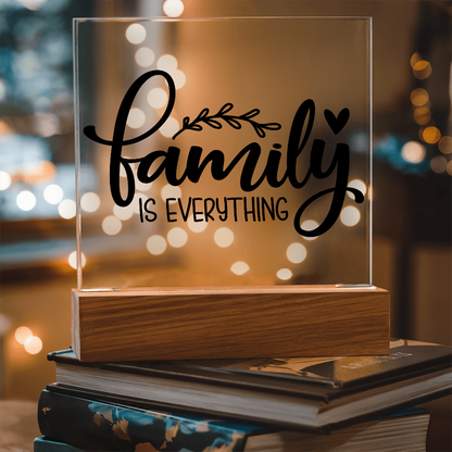 Custom Acrylic Sign with Wooden Base – Elegant Square Décor for Home or Office