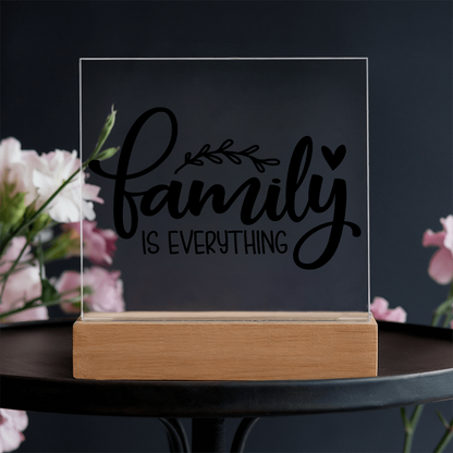 Custom Acrylic Sign with Wooden Base – Elegant Square Décor for Home or Office
