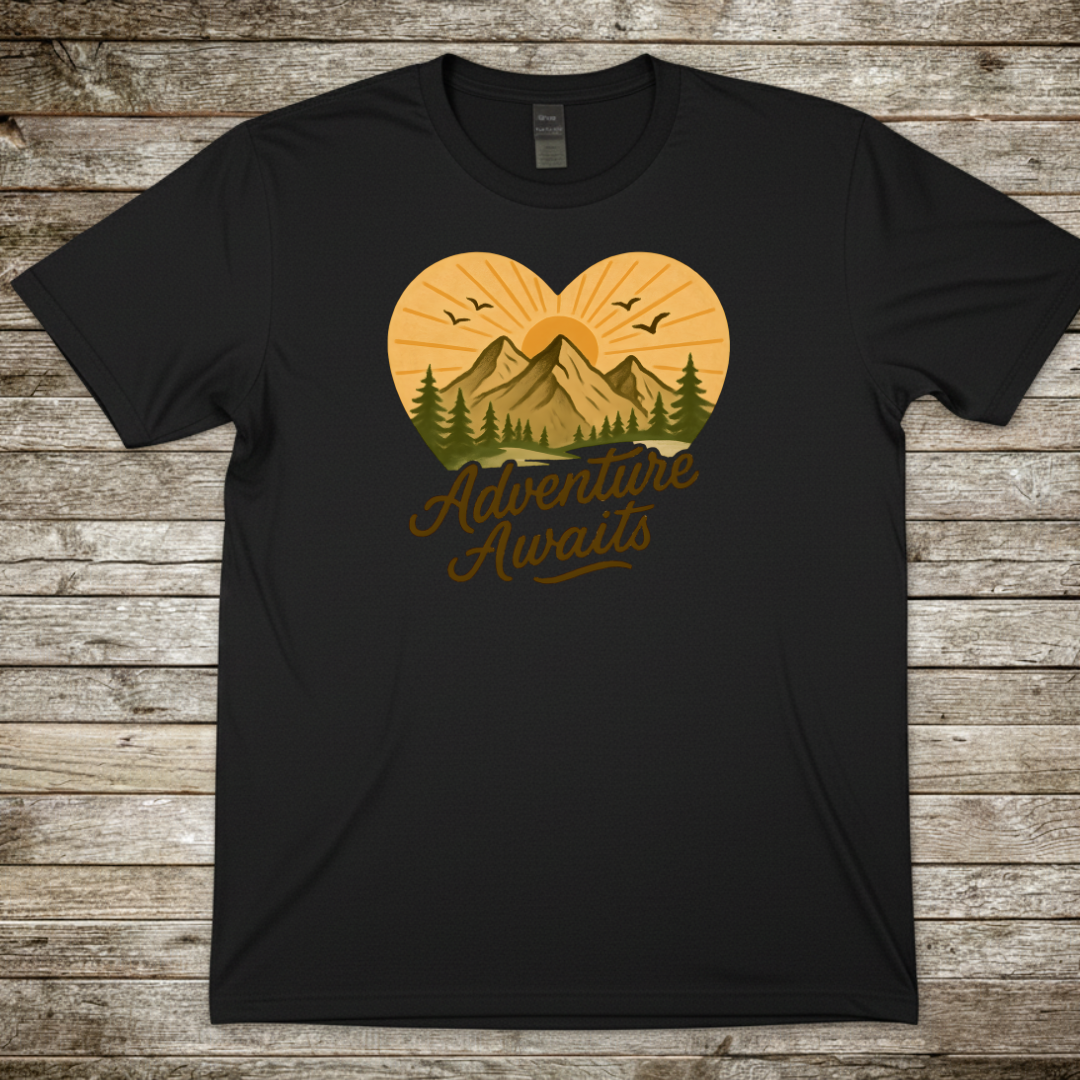 Printify T-Shirt Black / S Adventure Awaits T-Shirt Adventure Awaits T-Shirt