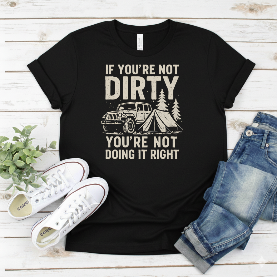 Printify T-Shirt Black / S Camping Jeep T-Shirt Camping Jeep T-Shirt