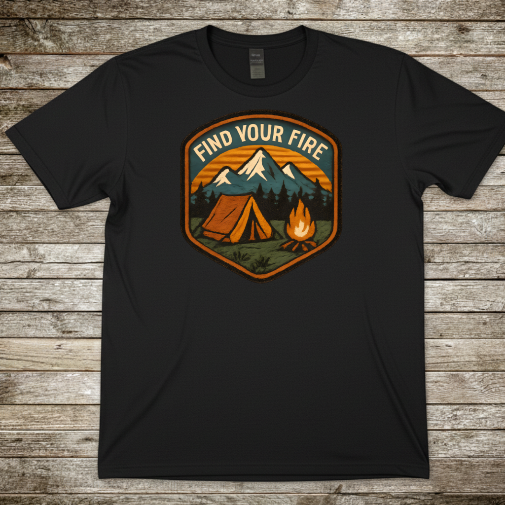 Printify T-Shirt Black / S Find Your Fire Camping T-Shirt Find Your Fire Camping T-Shirt
