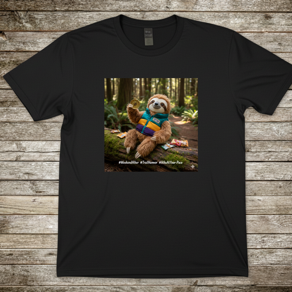 Printify T-Shirt Black / S Happy Sloth T-Shirt Happy Sloth T-Shirt