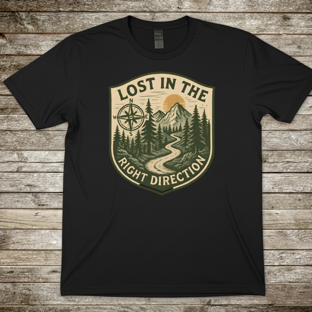 Printify T-Shirt Black / S Lost in the Right Direction T-Shirt Lost in the Right Direction T-Shirt