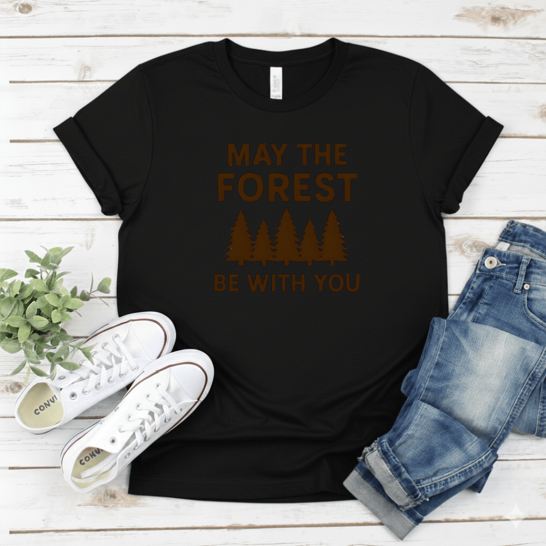 Printify T-Shirt Black / S May The Forest Be With You T-Shirt May The Forest Be With You T-Shirt