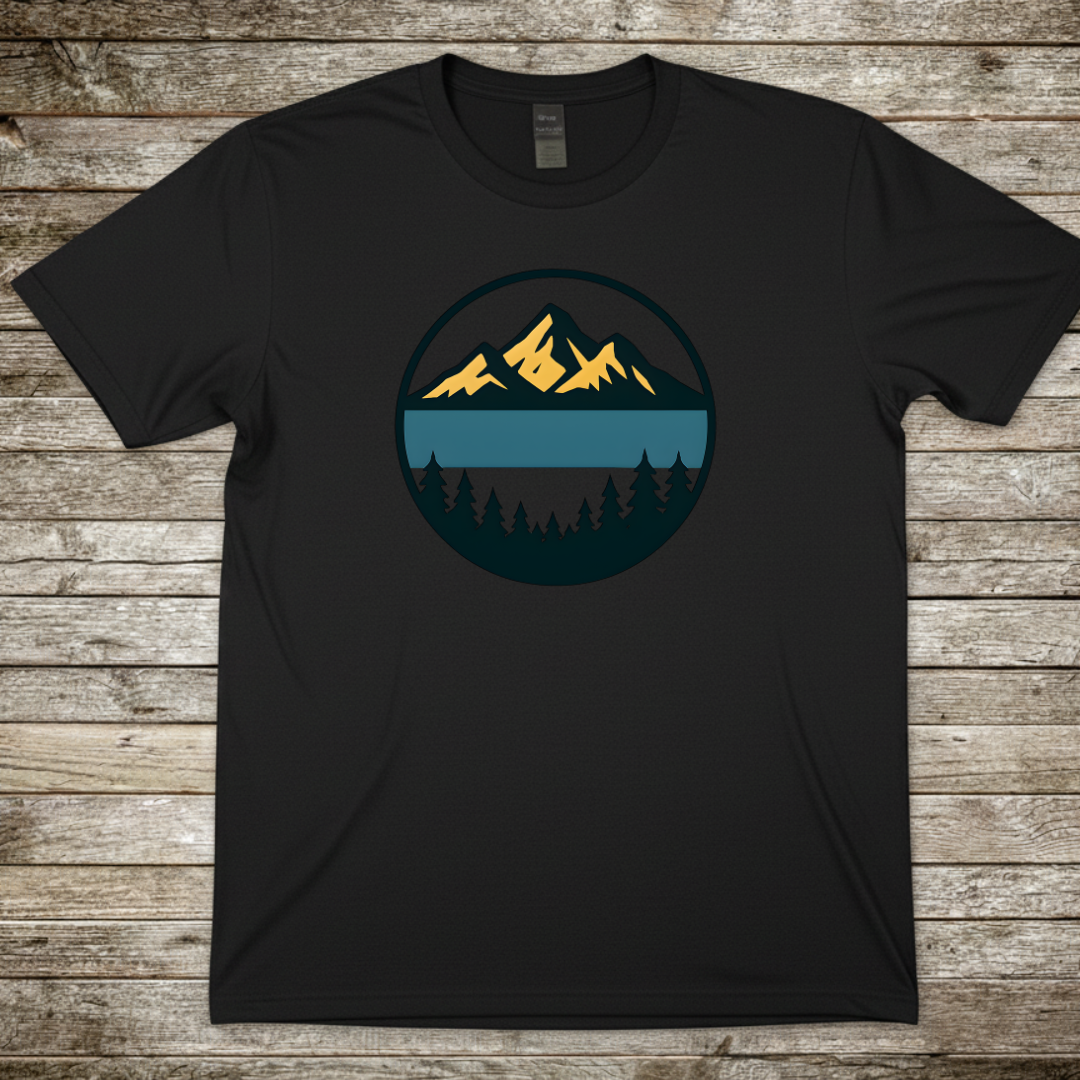 Printify T-Shirt Black / S Mountain Lake Graphic T-Shirt Mountain Lake Graphic T-Shirt