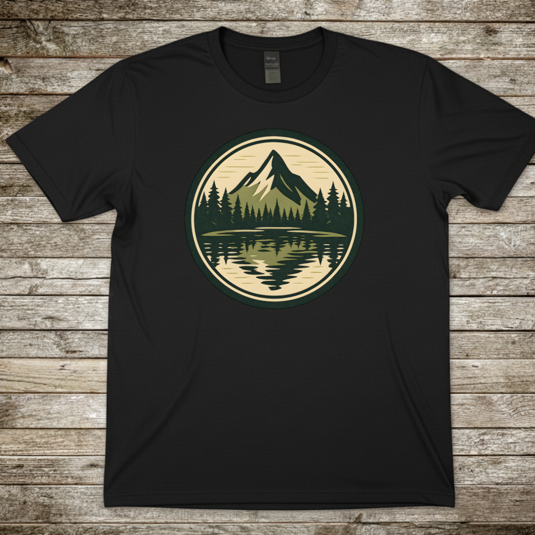 Printify T-Shirt Black / S Mountain Lake T-Shirt Mountain Lake T-Shirt