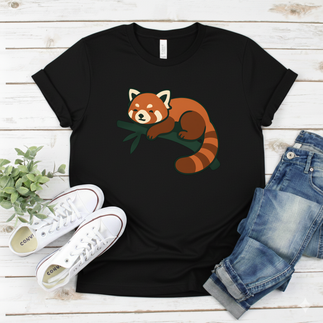 Printify T-Shirt Black / S Red Panda Cute Graphic Red Panda Cute Graphic