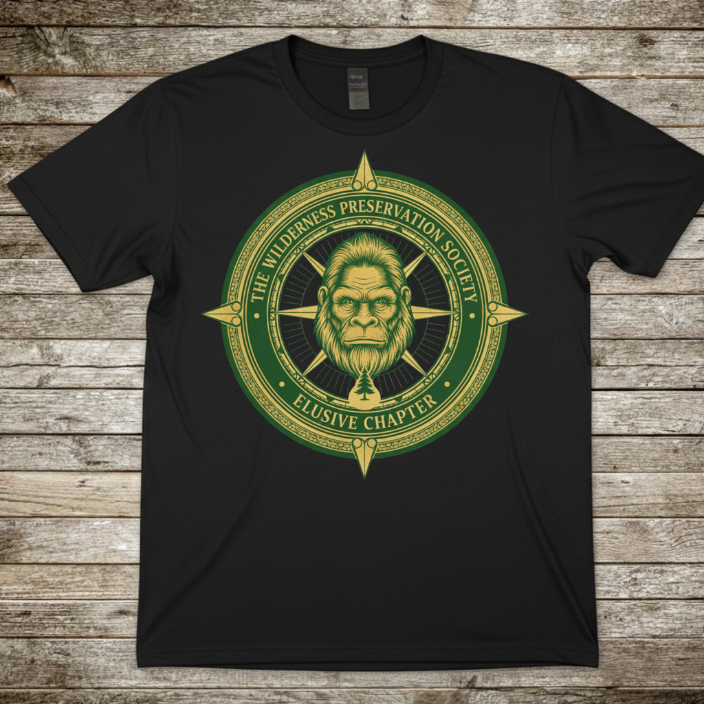 Printify T-Shirt Black / S Sasquatch Compass Graphic T-Shirt Sasquatch Compass Graphic T-Shirt