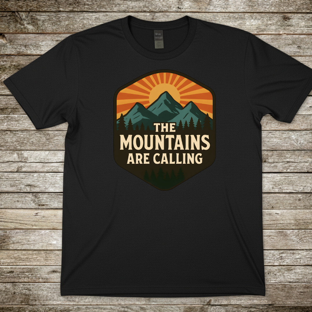 Printify T-Shirt Black / S The Mountains Are Calling T-Shirt The Mountains Are Calling T-Shirt