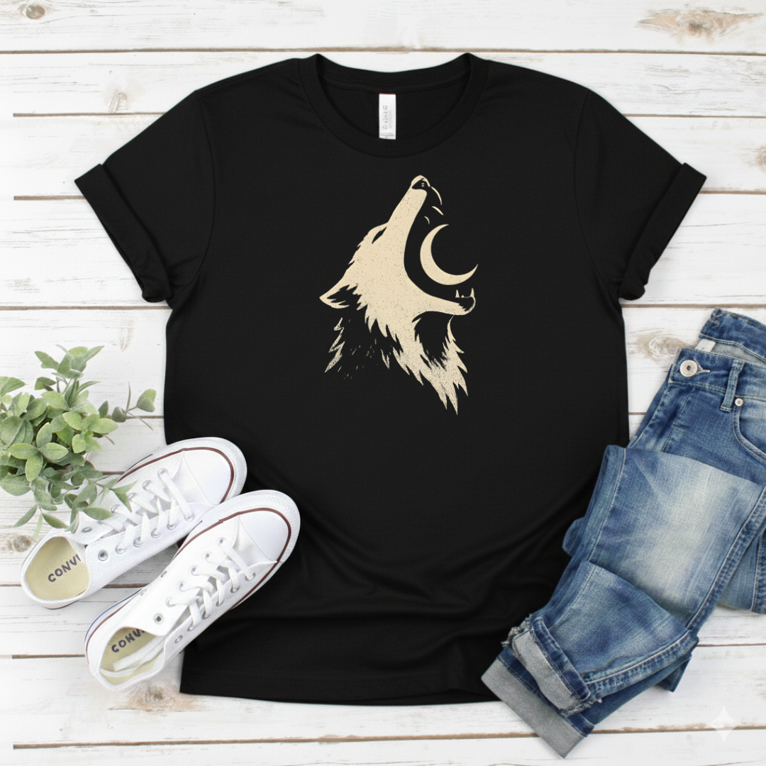 Printify T-Shirt Black / S Wolf Howl T-Shirt Wolf Howl T-Shirt