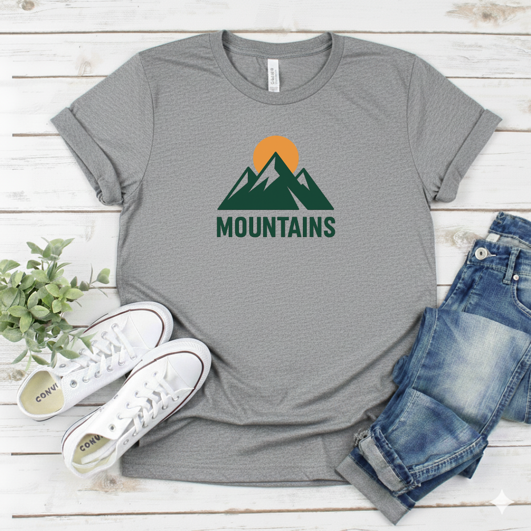 Printify T-Shirt Cute Kawaii Mountains Cute Kawaii Mountains