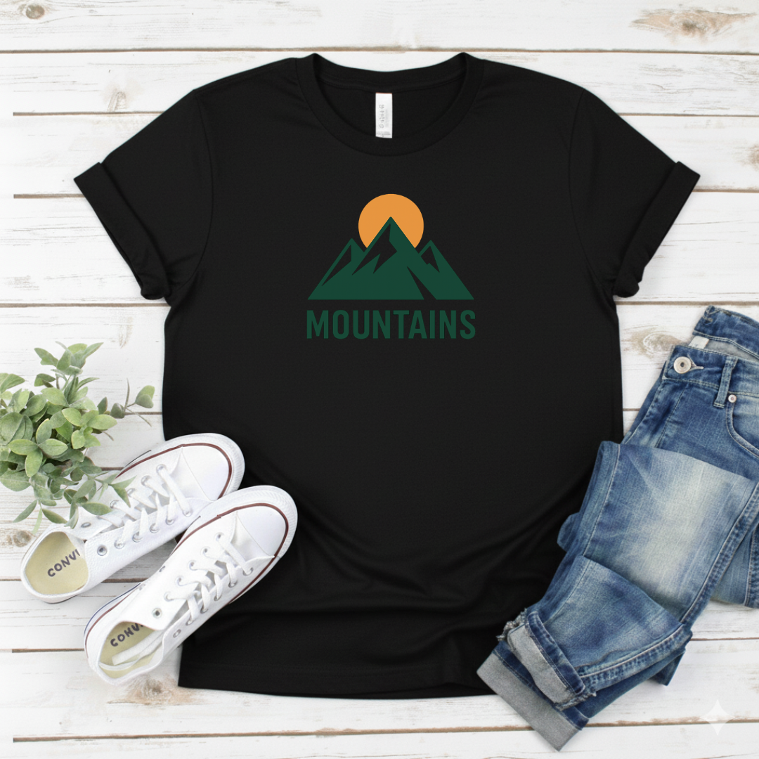 Printify T-Shirt Cute Kawaii Mountains Cute Kawaii Mountains