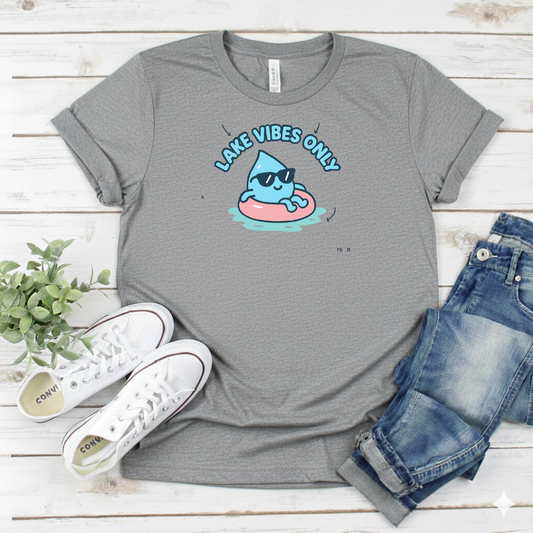 Printify T-Shirt Cute Shark Float Graphic Cute Shark Float Graphic