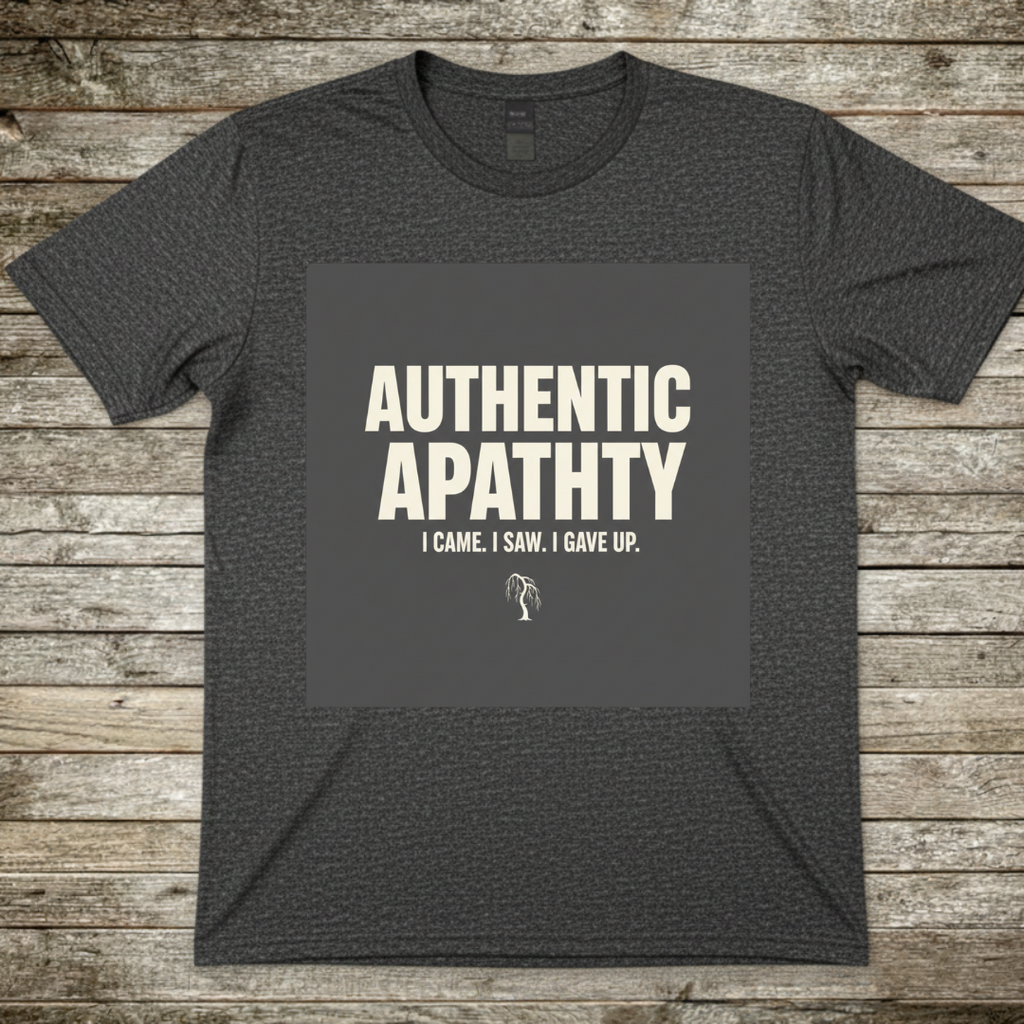 Printify T-Shirt Dark Heather / S Authentic Apathy T-Shirt Authentic Apathy T-Shirt