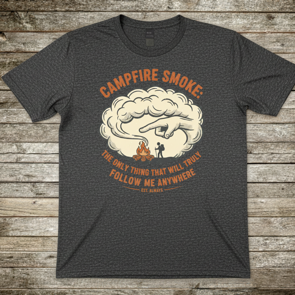 Printify T-Shirt Dark Heather / S Campfire Smoke T-Shirt Campfire Smoke T-Shirt