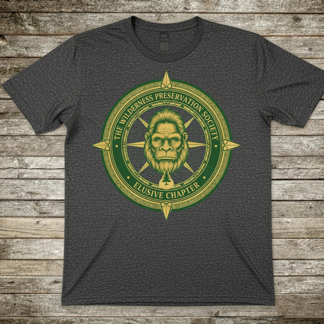 Printify T-Shirt Dark Heather / S Sasquatch Compass Graphic T-Shirt Sasquatch Compass Graphic T-Shirt