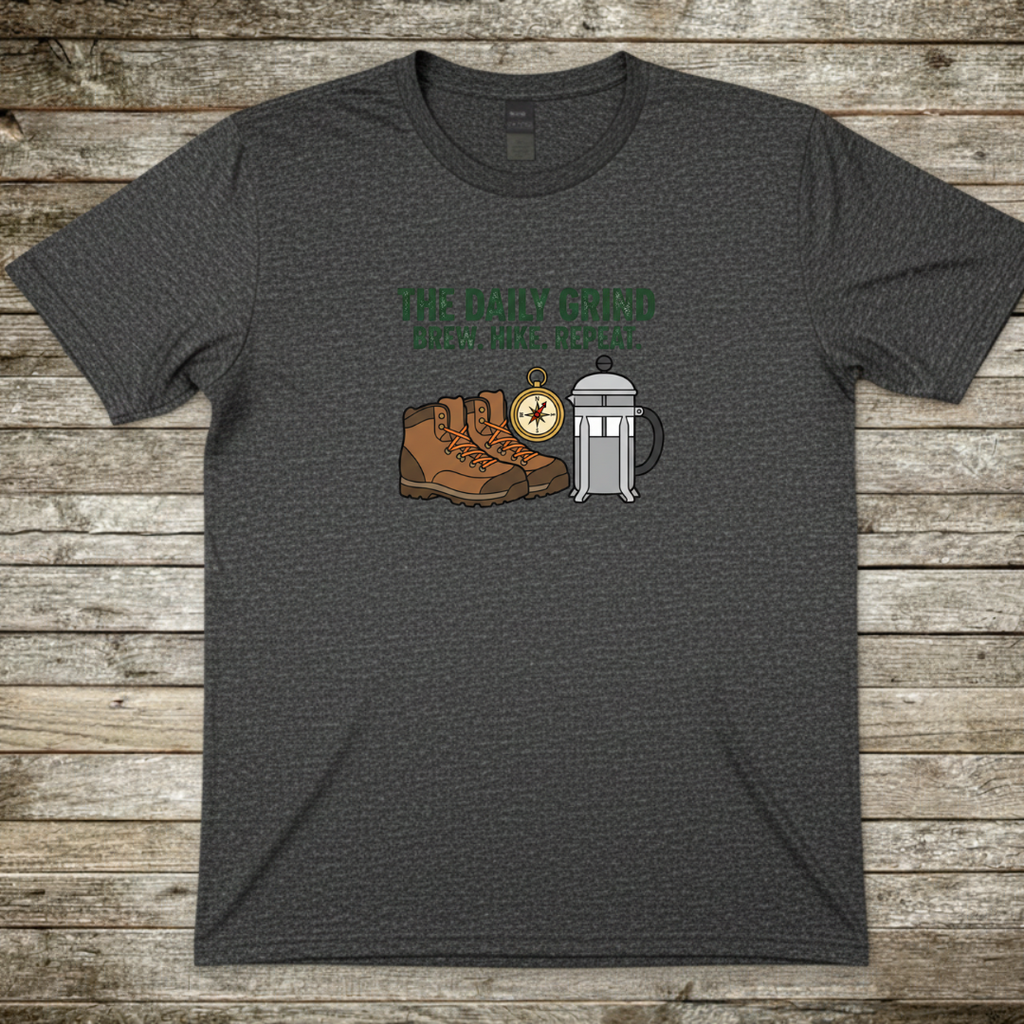 Printify T-Shirt Dark Heather / S The Daily Grind T-Shirt The Daily Grind T-Shirt