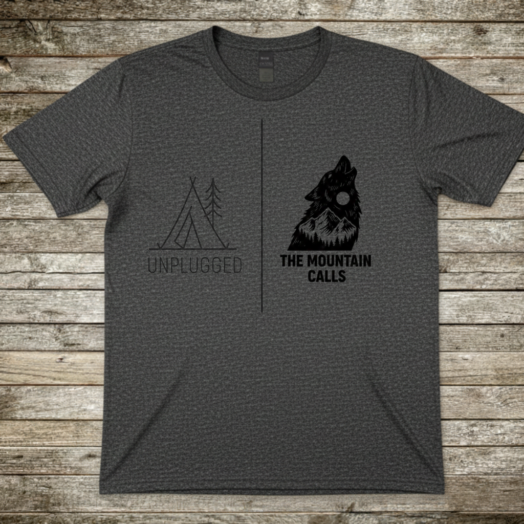 Printify T-Shirt Dark Heather / S The Mountain Calls T-Shirt The Mountain Calls T-Shirt