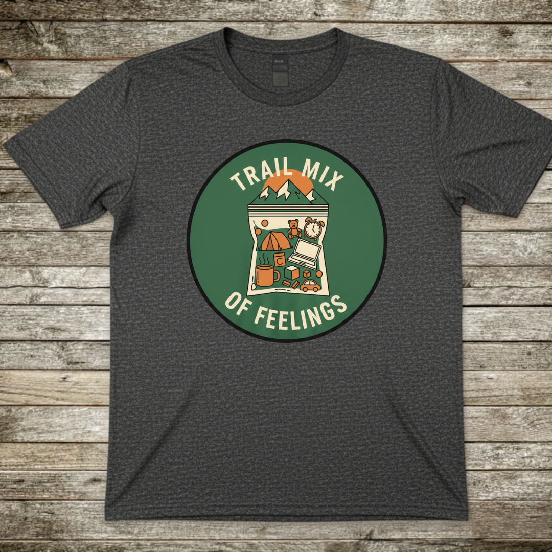 Printify T-Shirt Dark Heather / S Trail Mix Of Feelings T-Shirt Trail Mix Of Feelings T-Shirt