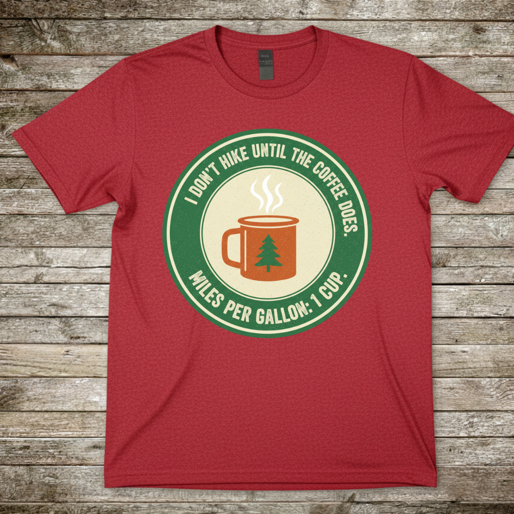 Printify T-Shirt I Don't Hike Until Coffee Does T-Shirt I Don't Hike Until Coffee Does T-Shirt